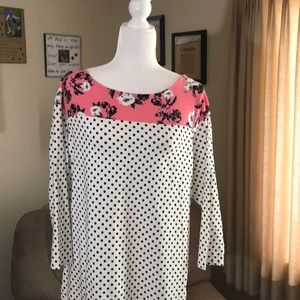 Elle 3/4 sleeved duo print in XL